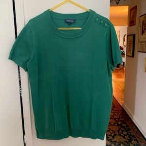 Modcloth short sleeve sweater dress with button detail.